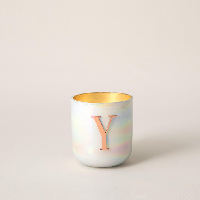 Metal Letters Scented Candle White