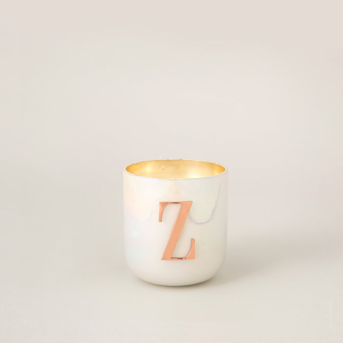 Metal Letters Scented Candle White