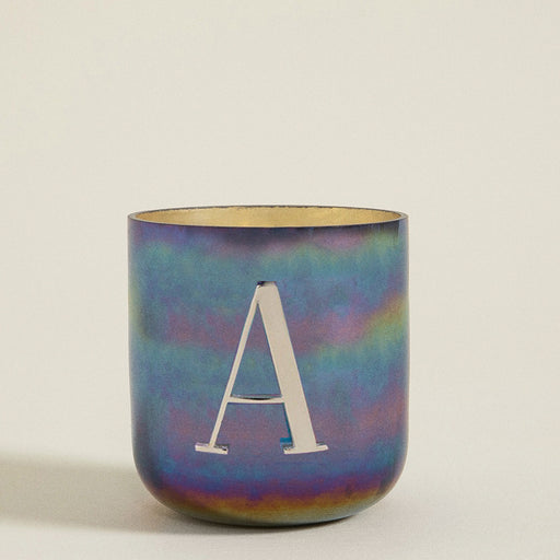 Metal Letters Scented Candle Gunmetal