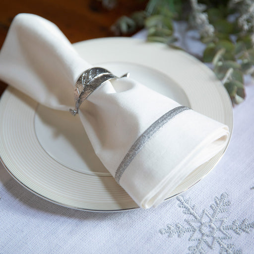 Glove Napkin 45 cm White-Silver