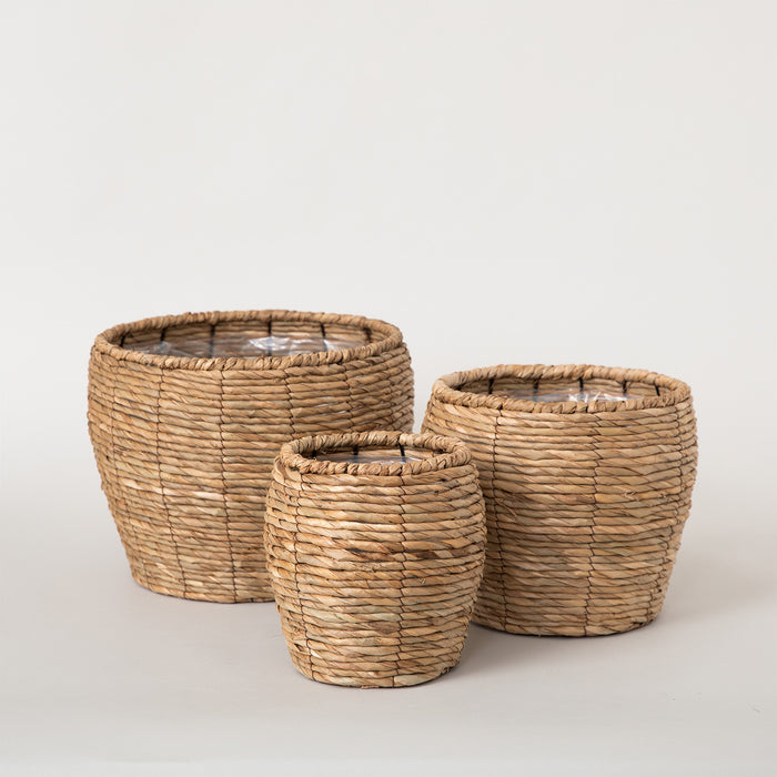 Ferıa Basket Flower Flower Pot 26x23 cm Natural