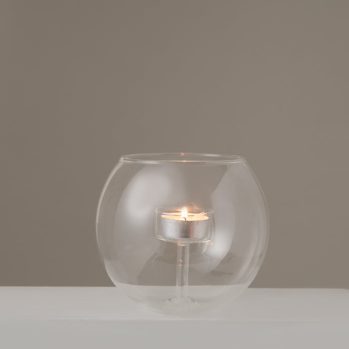 Romıly Glass Candle Holder 14x12 cm Transparent