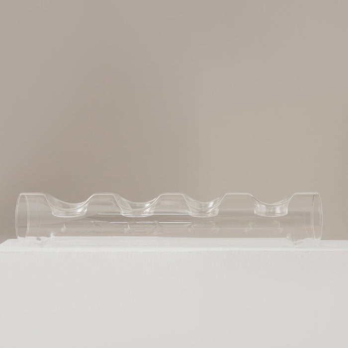 Prımrose Glass Candle Holder 4Pcs 36x6 cm Transparent