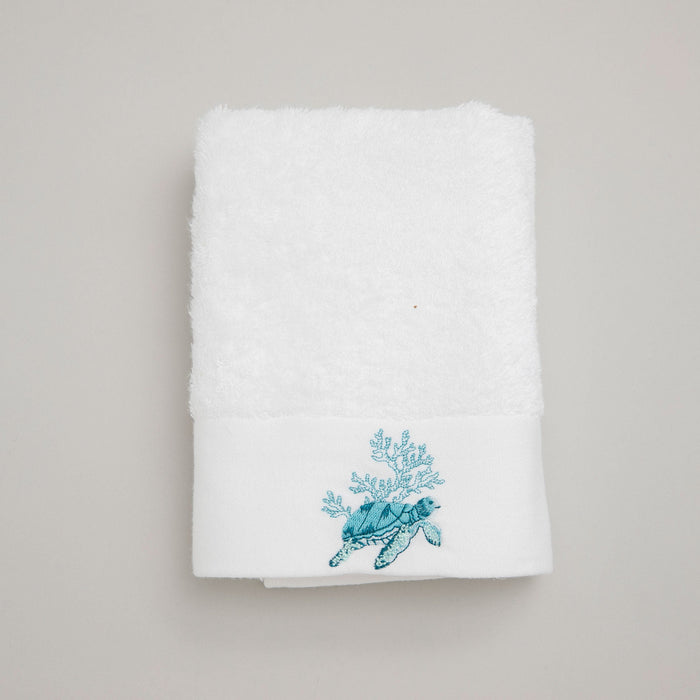 Boris Embroidered Face Towel 50x90 cm White