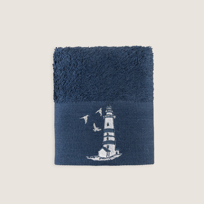 Emera Embroidered Hand Towel 30x50 cm MARINE BLUE