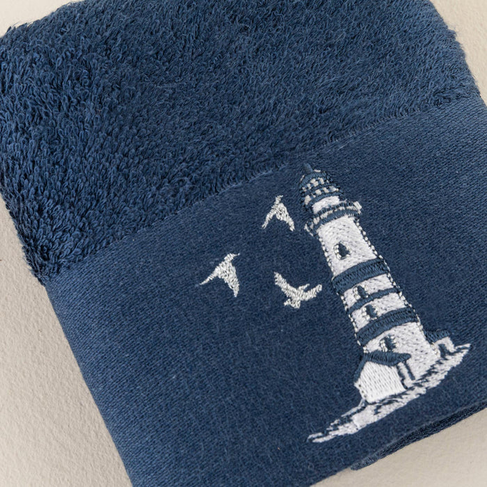 Emera Embroidered Hand Towel 30x50 cm MARINE BLUE