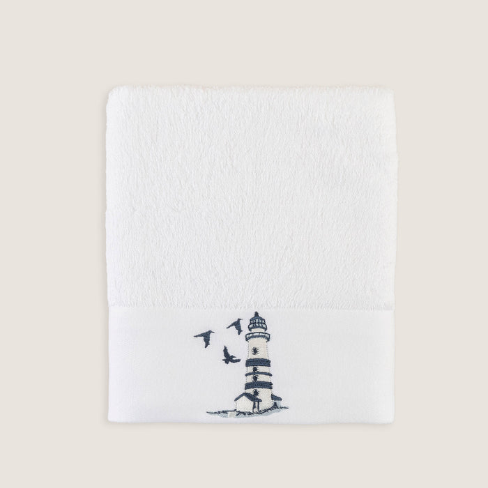 Emera Embroidered Face Towel 50x90 cm White