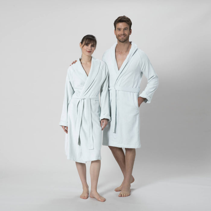 Solid Bamboo Unisex Bathrobe LIGHT AQUA