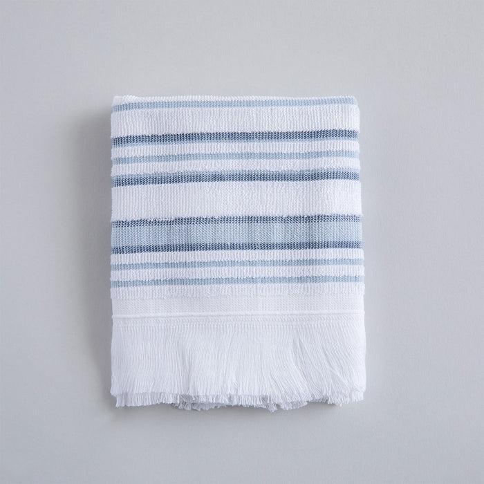 Derin Bamboo Hand Towel 30x50 cm WHITE/MARINE BLUE