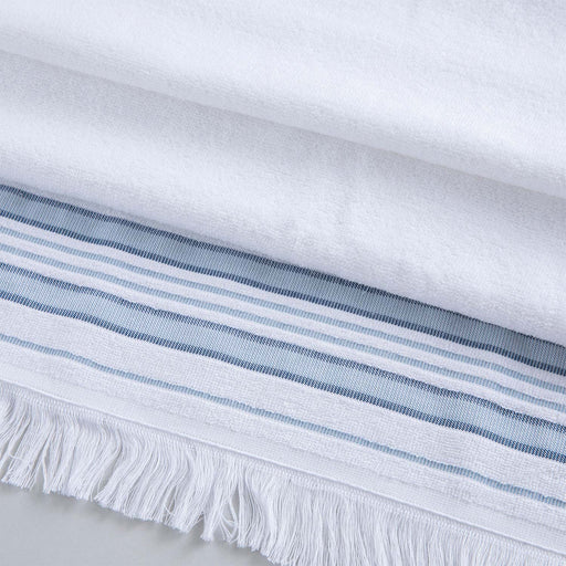 Derin Bamboo Hand Towel 30x50 cm WHITE/MARINE BLUE