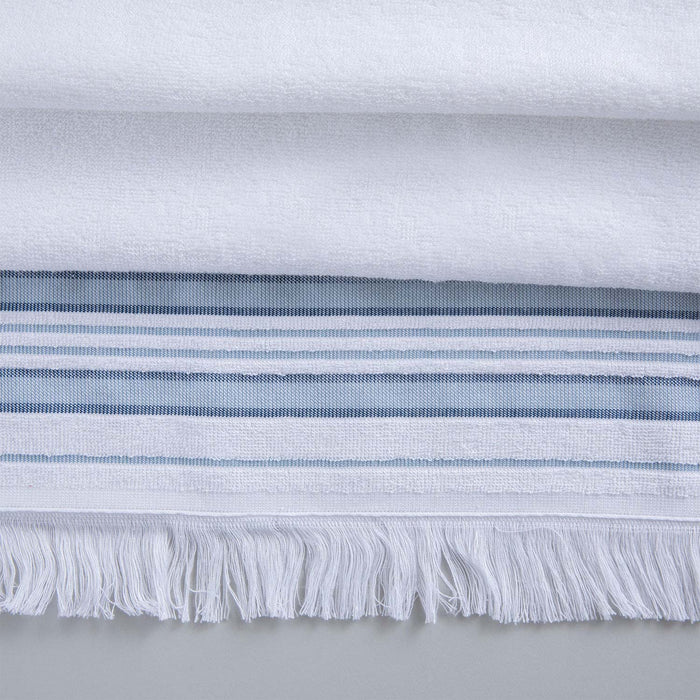 Derin Bamboo Hand Towel 30x50 cm WHITE/MARINE BLUE