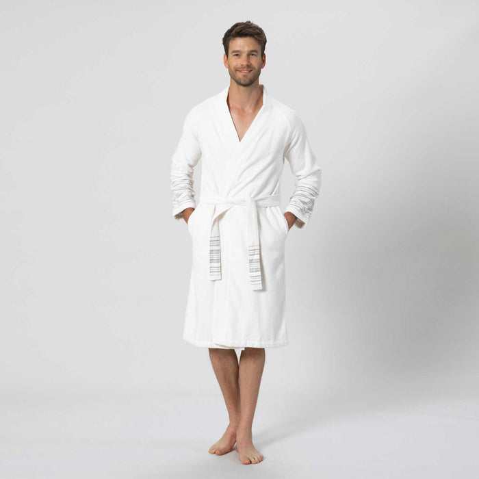 Derin Bamboo Unisex Bathrobe ECRU/SAND BEIGE