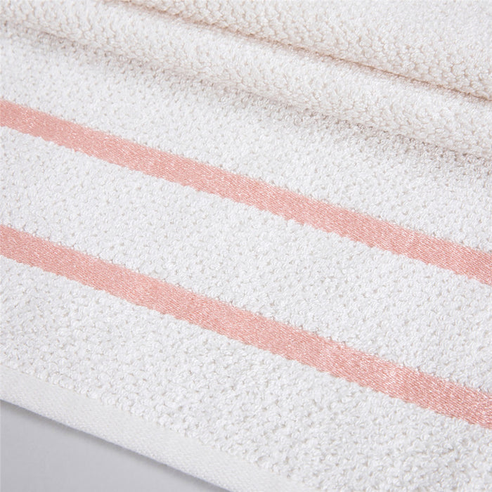 Anton Bath Towel 85x150 cm Ecru-Pink