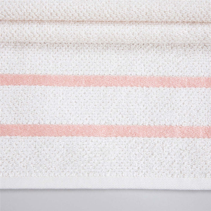 Anton Bath Towel 85x150 cm Ecru-Pink