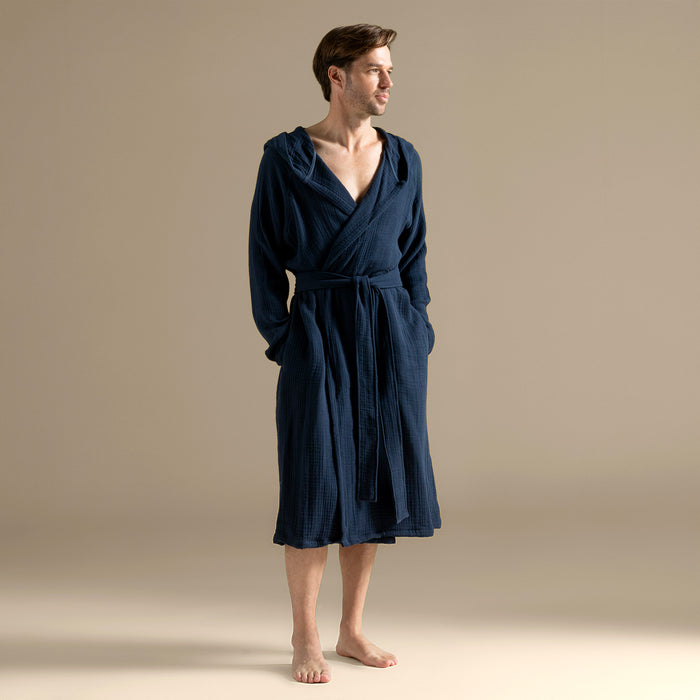 Armin Unisex Bathrobe MARINE BLUE