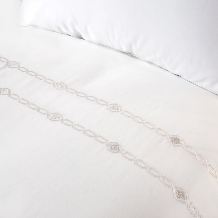 Ravel Extra Double Duvet Cover Set  Ecru