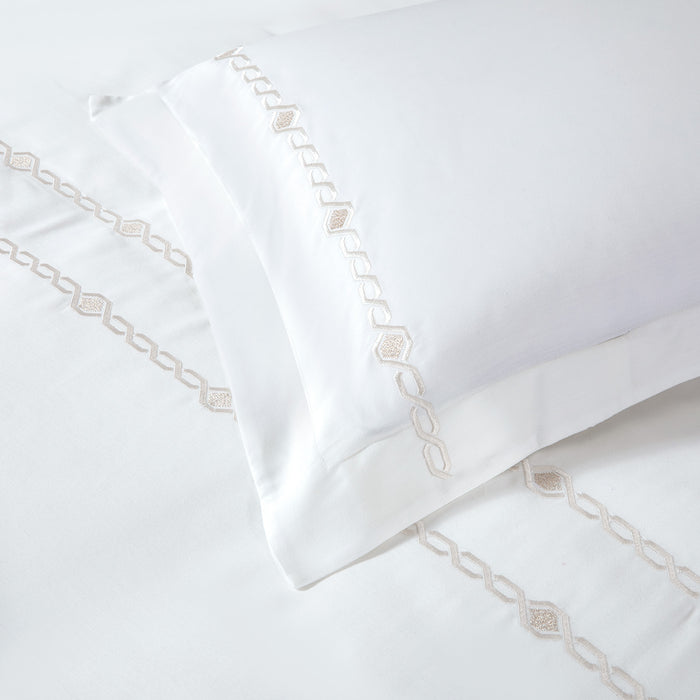 Ravel Extra Double Duvet Cover Set  Ecru