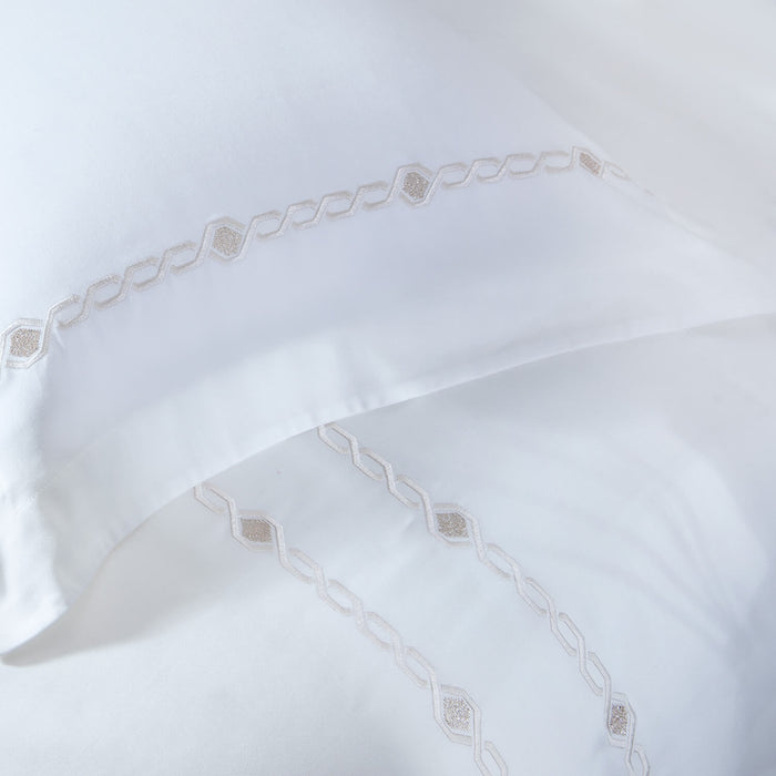 Ravel Extra Double Duvet Cover Set  Ecru