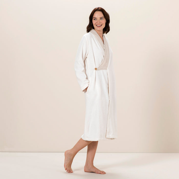 Pure Women Bathrobe Ecru