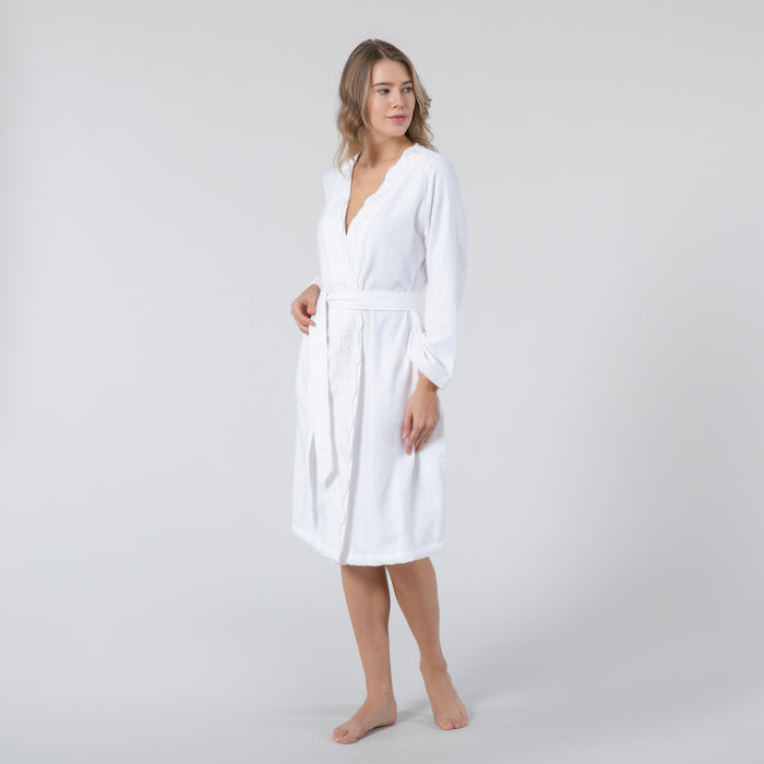 Border Women Bathrobe White