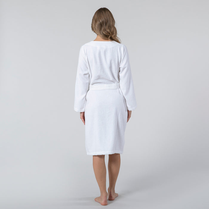 Border Women Bathrobe White