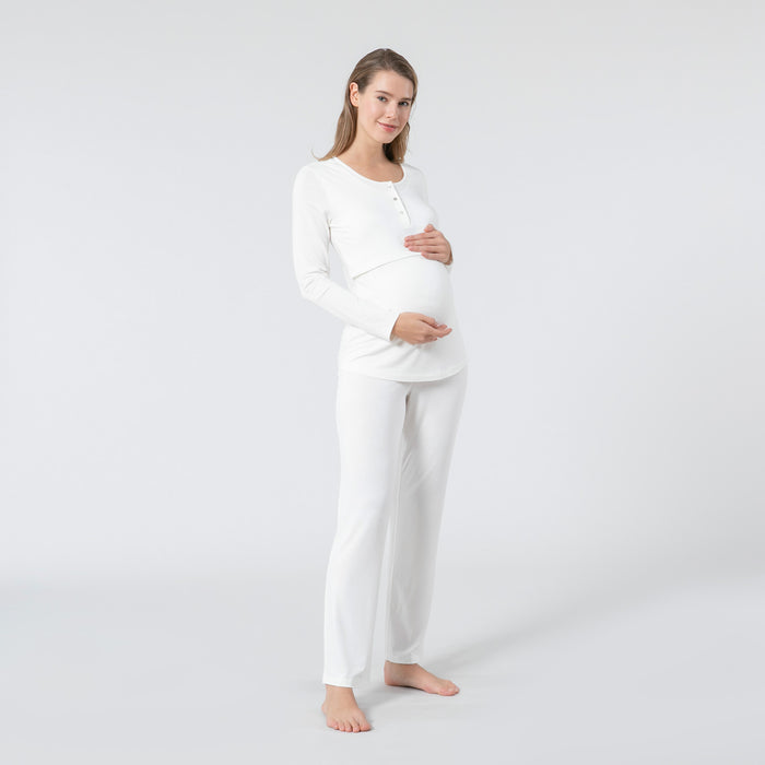 Lola Pregnant Pajama Set Ecru