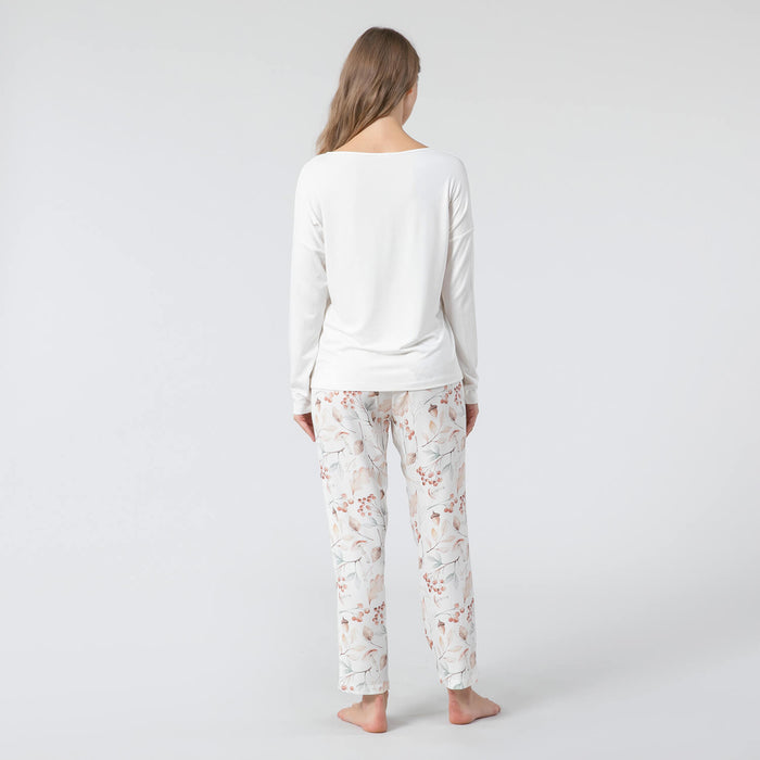 Henley Pajama Set CINNAMON/ECRU