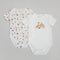 Safari Special Modal Cotton Baby Bodysuit Short Sleeve (2 Pieces) Ecru/Patterned