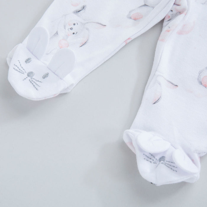 Bunny 2 Pcs Pants  Pink-White