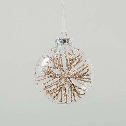 Holly Hanging Ornament Gold