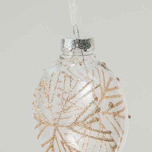 Holly Hanging Ornament Gold