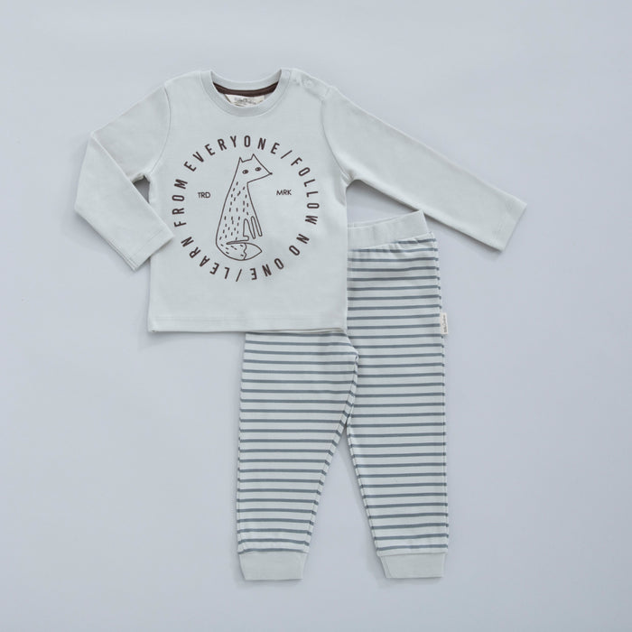 Fox Pajama Set Stone