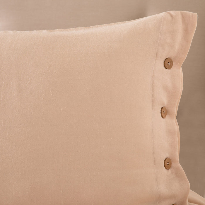 Ines Extra Double Duvet Cover Set 230x220 cm Sand Beıge