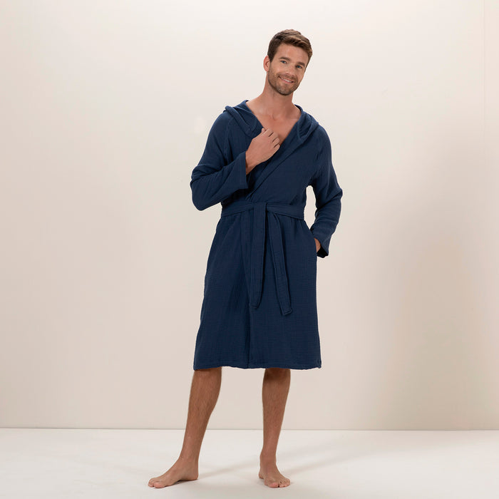 Armin Unisex Bathrobe MARINE BLUE