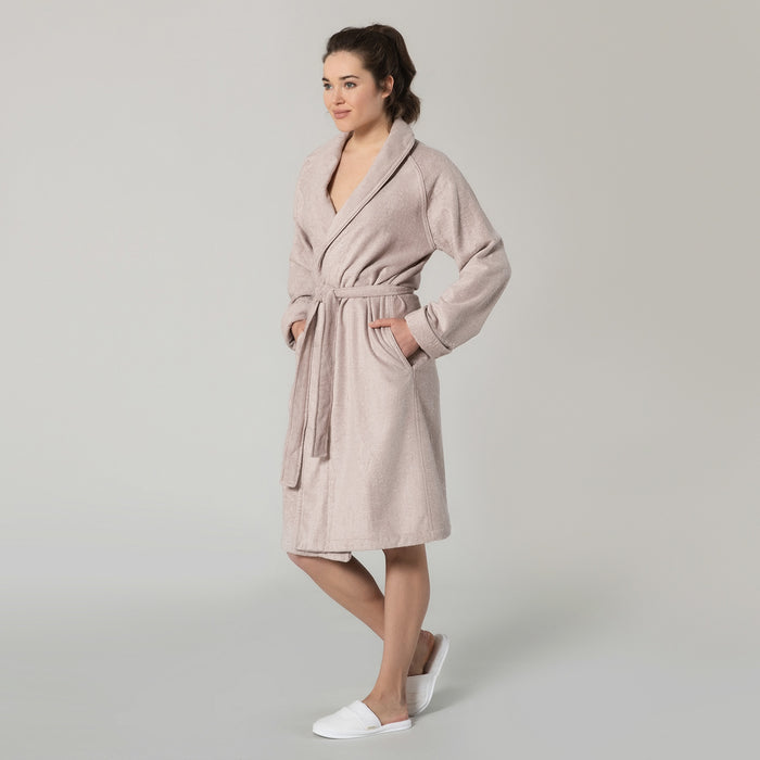 Solid Bamboo Unisex Bathrobe Beige