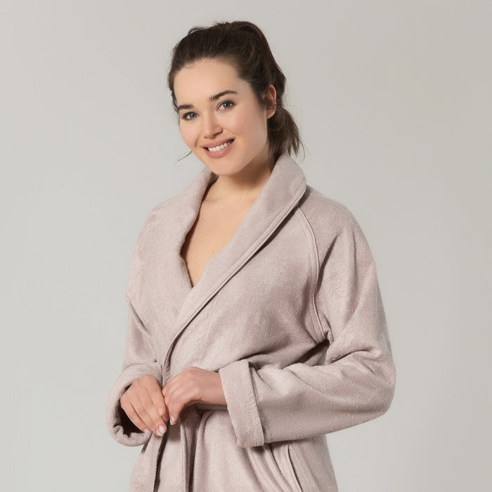 Solid Bamboo Unisex Bathrobe Beige