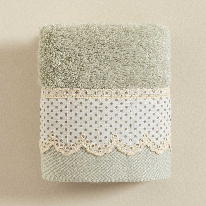 Alice Hand Towel 30x50 cm Sage/Ecru