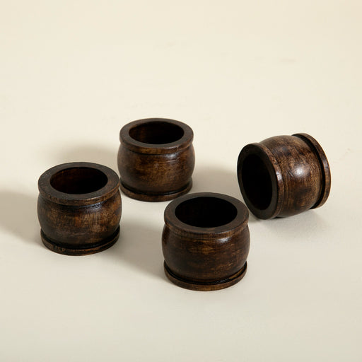 Wood Napkin Ring Set of 4 PCS Natural