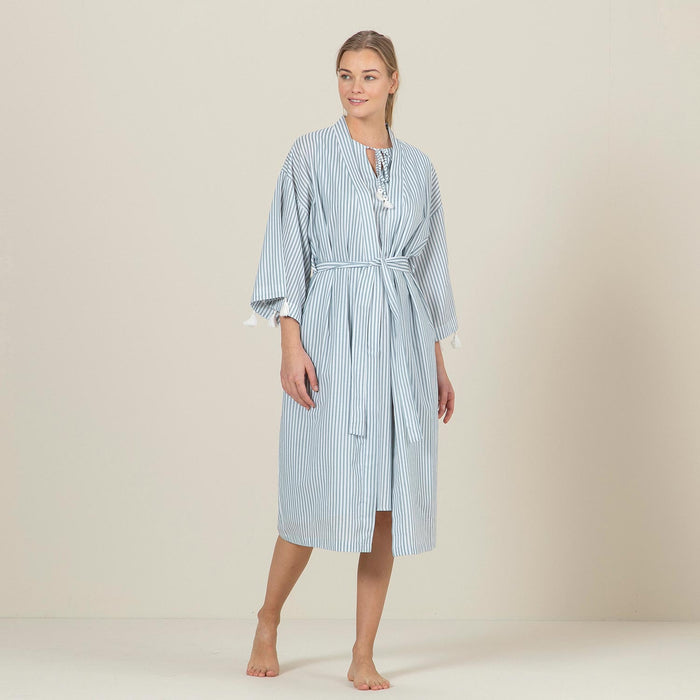 Triton Robe Aqua/White