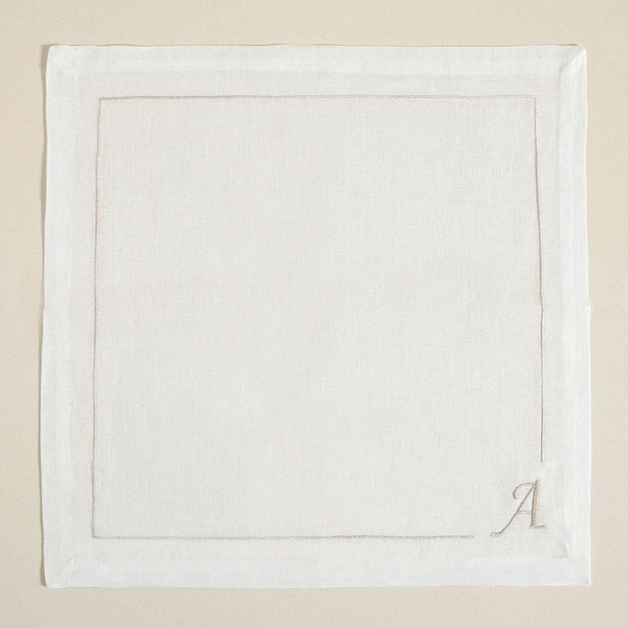 Initial Linen Napkin 45x45 cm Ecru