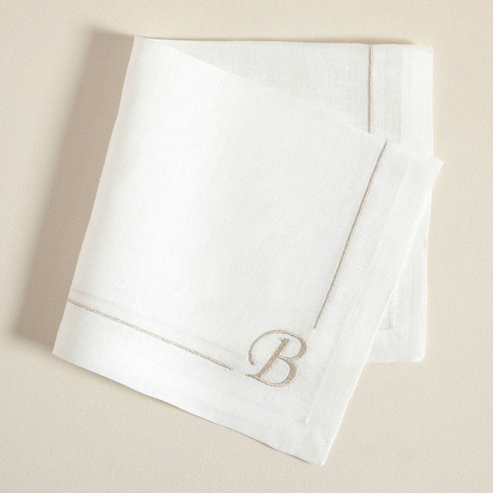 Initial Linen Napkin 45x45 cm Ecru