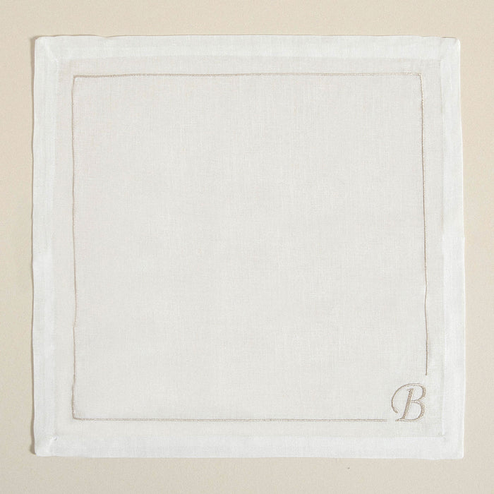 Initial Linen Napkin 45x45 cm Ecru