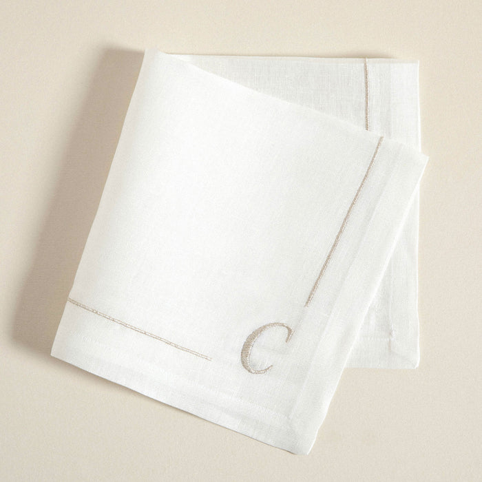 Initial Linen Napkin 45x45 cm Ecru