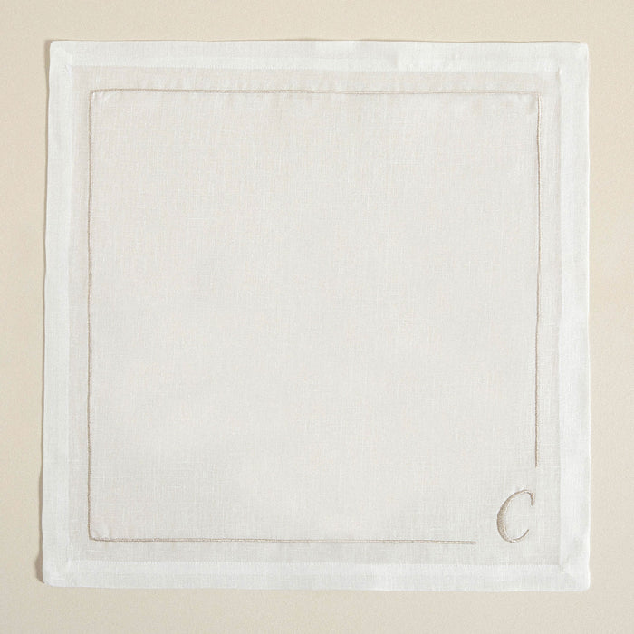 Initial Linen Napkin 45x45 cm Ecru