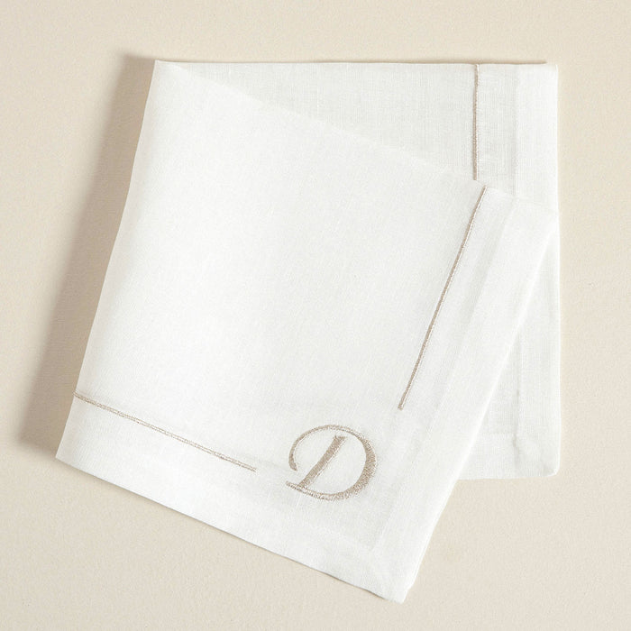 Initial Linen Napkin 45x45 cm Ecru
