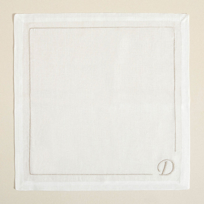 Initial Linen Napkin 45x45 cm Ecru