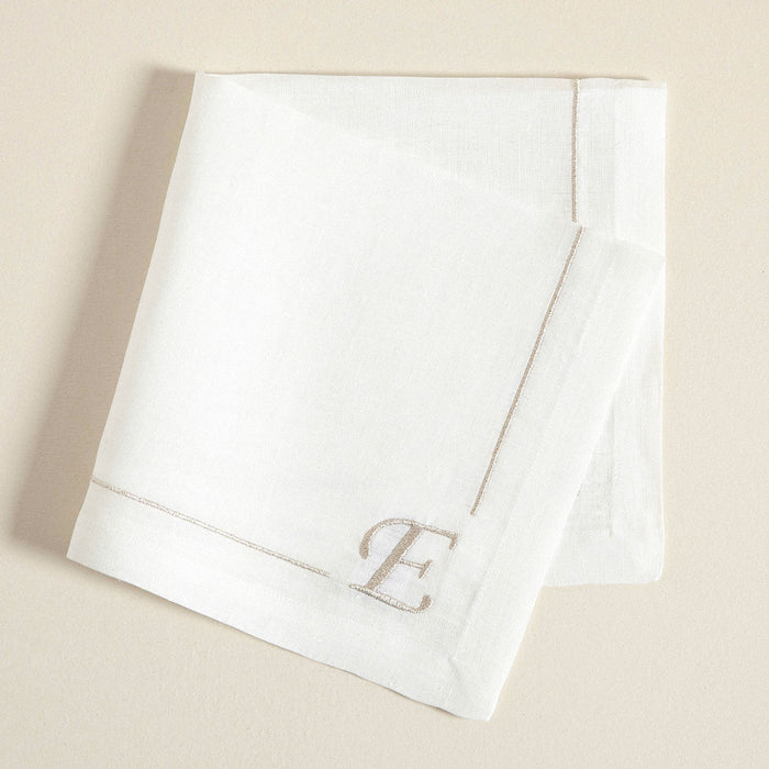 Initial Linen Napkin 45x45 cm Ecru