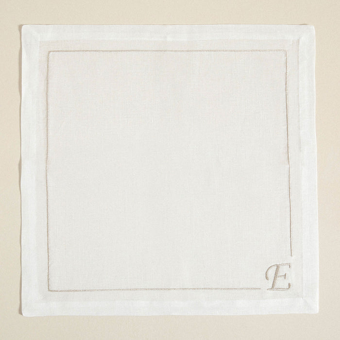 Initial Linen Napkin 45x45 cm Ecru