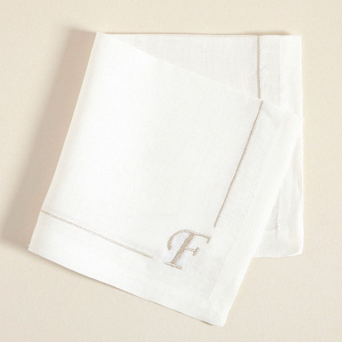 Initial Linen Napkin 45x45 cm Ecru