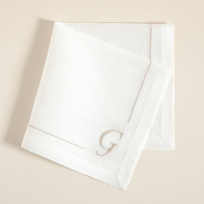Initial Linen Napkin 45x45 cm Ecru